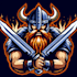 create beautiful viking warrior sword mascot logo only 12 hours