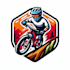 do modern style mountain bike mascot logo design