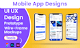 create a unique mobile app UI, UX design web design in figma xd