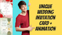 make a themed e card and video for wedding invitations
