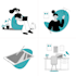 create flat illustrations as a set
