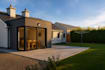 create a 3d house extension and renovation render with existing property