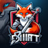 make a high quality fox sword mascot logo with new concept