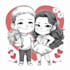 draw chibi couple illustration for you
