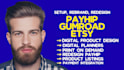 design payhip website, redesign payhip, gumroad seo etsy digital product shop
