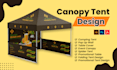 design canopy tent, backdrop and roll up banner in 24 hours
