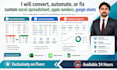 convert, automate, or fix custom excel spreadsheet, apple numbers, google sheets