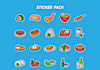 design cute stickers vector art, simple icons, illustrations