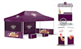 design canopy tent, table cover , backdrop and feather flag