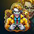 create beautiful yellow joker gaming mascot logo new concepts
