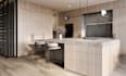 design modern kitchen interior with 3d model and rendering