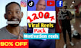 provide 2000 viral motivational and nature reels copyright free bundle