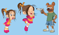 create cartoon drawing in line art vector illustrations