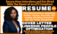 write hospitality, tourism, marketing, banking, sdr, resume and cover letter