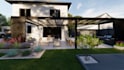 design  landscape, backyard, frontyard, garden, patio, and 3d rendering