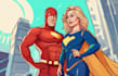 draw amazing couple superhero character