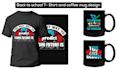 do creative custom typography t shirt design and coffee mug