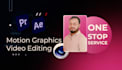 do motion graphics, 3d product animations, video editing