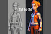 turn your 2d concept into stylized 3d character, 2d to 3d model conversion