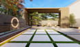 design outdoor backyard landscape, garden, pool as architect