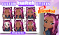 draw twitch emotes, chibi emotes, animated emotes, badges
