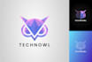 do modern tech startup, apps, security and technology logo