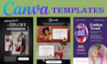design professional social media posts and canva templates