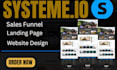 systeme io expert, landing page, wordpress oxygen builder website, clickfunnel