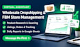 be your amazon wholesale dropshipping VA, amazon fbm store management
