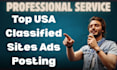 create top classified ads sites posting manually in USA