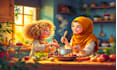 draw islamic designs and muslim kids book illustrations