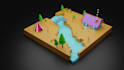create 3d low poly asset, environment modeling in blender