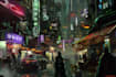 make futuristic cyberpunk city or background art