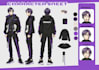 draw anime art character sheet or reference sheet design vtuber model