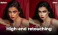 do high end skin retouching on portrait, beauty photo editing