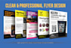 design clean professional flyers and brochures