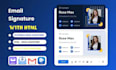 do clickable html email signature, outlook mail, email, gmail signature design