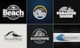 design professional beach ocean wave or vacation logo