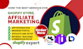 setup shopify store affiliate marketing program snowball jaka refersion leaddyno