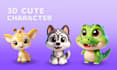 make cute 3d character modeling mascot or animal in blender cartoon style