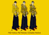 colour fashion illustrations and line ups from line art