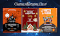 design events, party, club, birthday, sports, food and drink posters and flyers