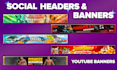 design a facebook, youtube banner, linkedin cover, twitter header