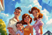 design a professional disney family portrait