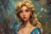 beautiful portrait in disney cartoon