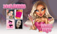 draw you as cartoon bratz doll character based on your ideas