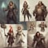 make a fantasy concept art illustration characters