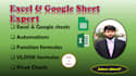 automate excel or google sheet with vba, macros, formulas, functions, dashboard