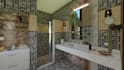 modern bathroom interior design and 3d rendering, 2d planing