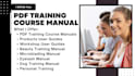 create, design pdf training course manual, course content, workshop, user guide